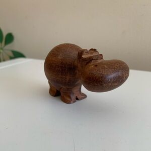Carved Wooden Hippo